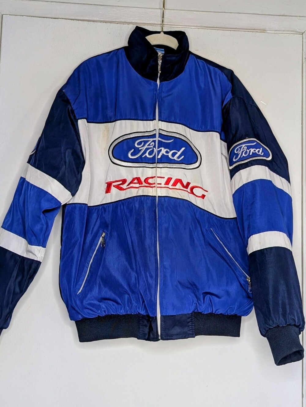 Ford Racing Vintage Bomber Jacket Coat Men's Large